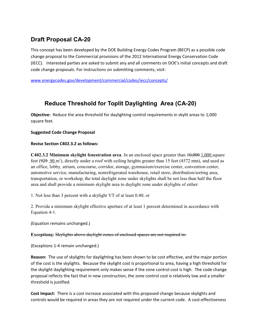 Reduce Threshold for Toplit Daylighting Area (CA-20)