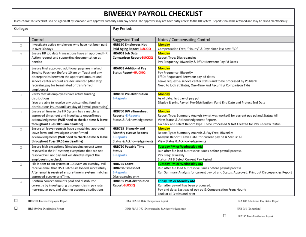 HRB180 Pre-Distribution Reporthrb 755 & 760 (Discrepancies & Acknowledgements)HRB 750