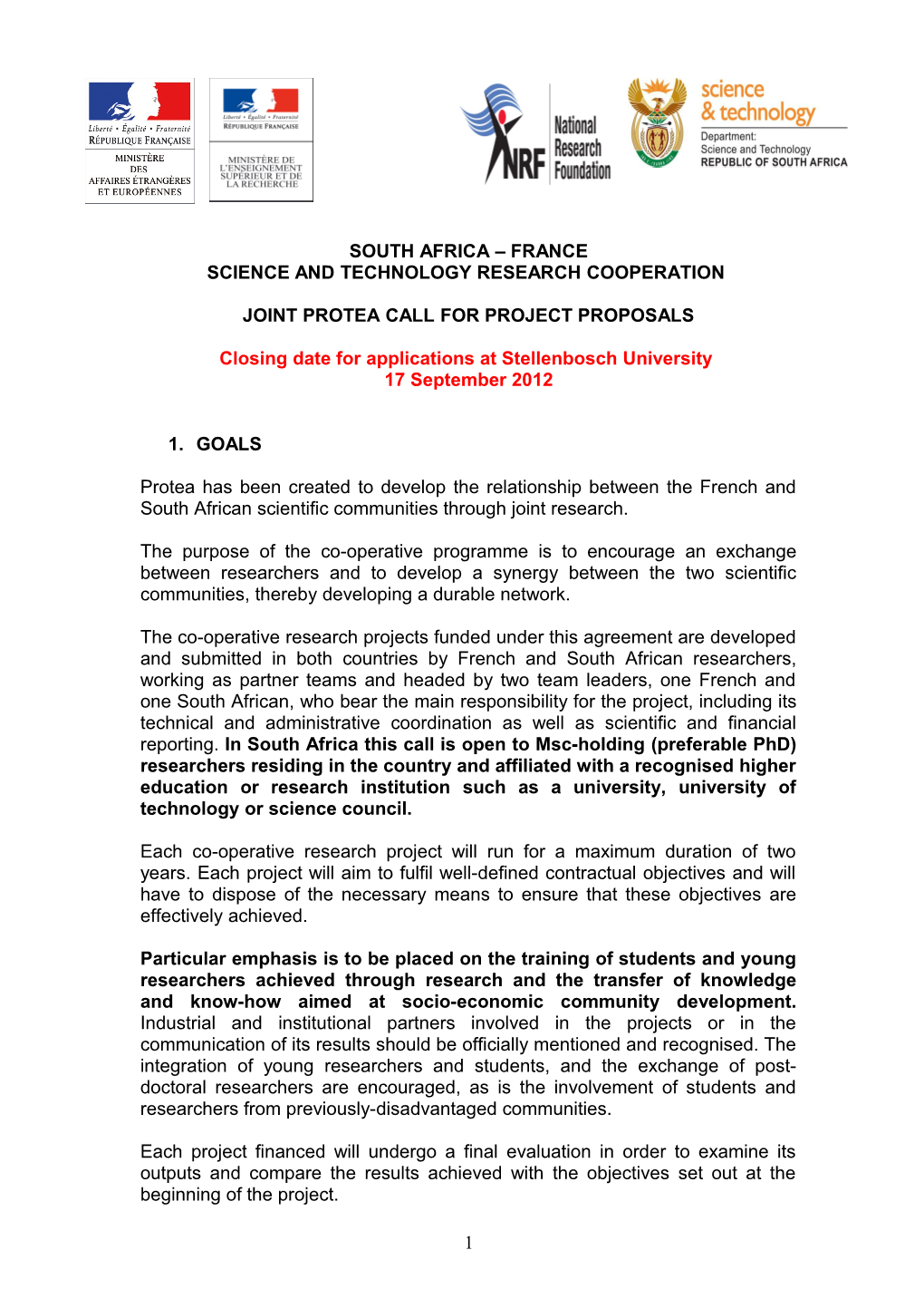 Franco/South African Scientific Cooperation Research Agreement