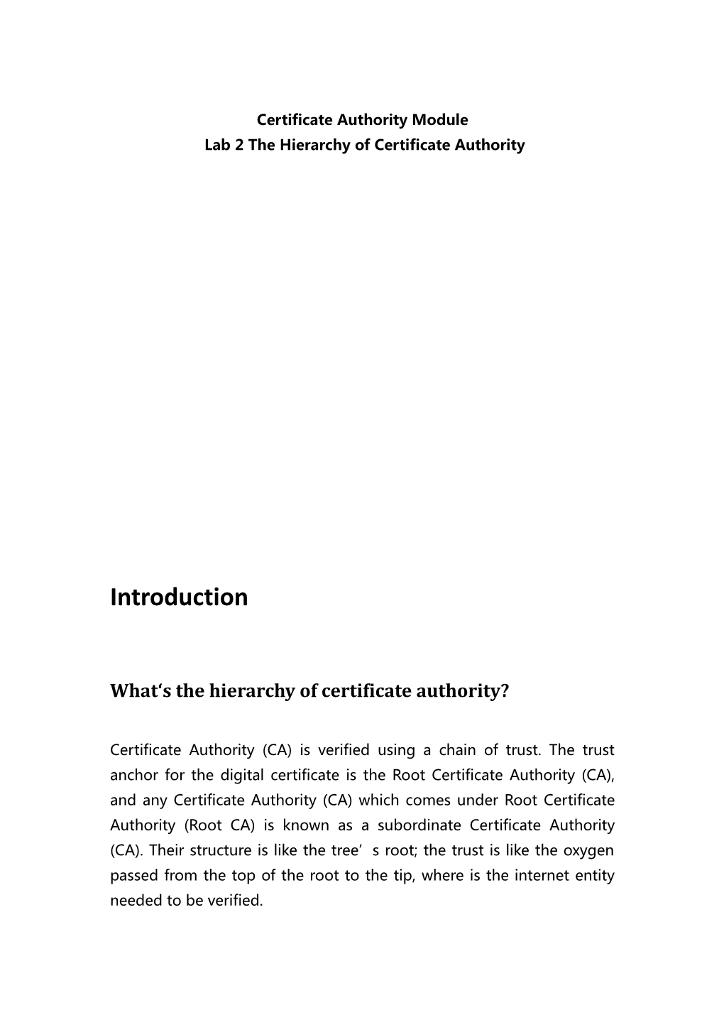 Certificate Authority Module