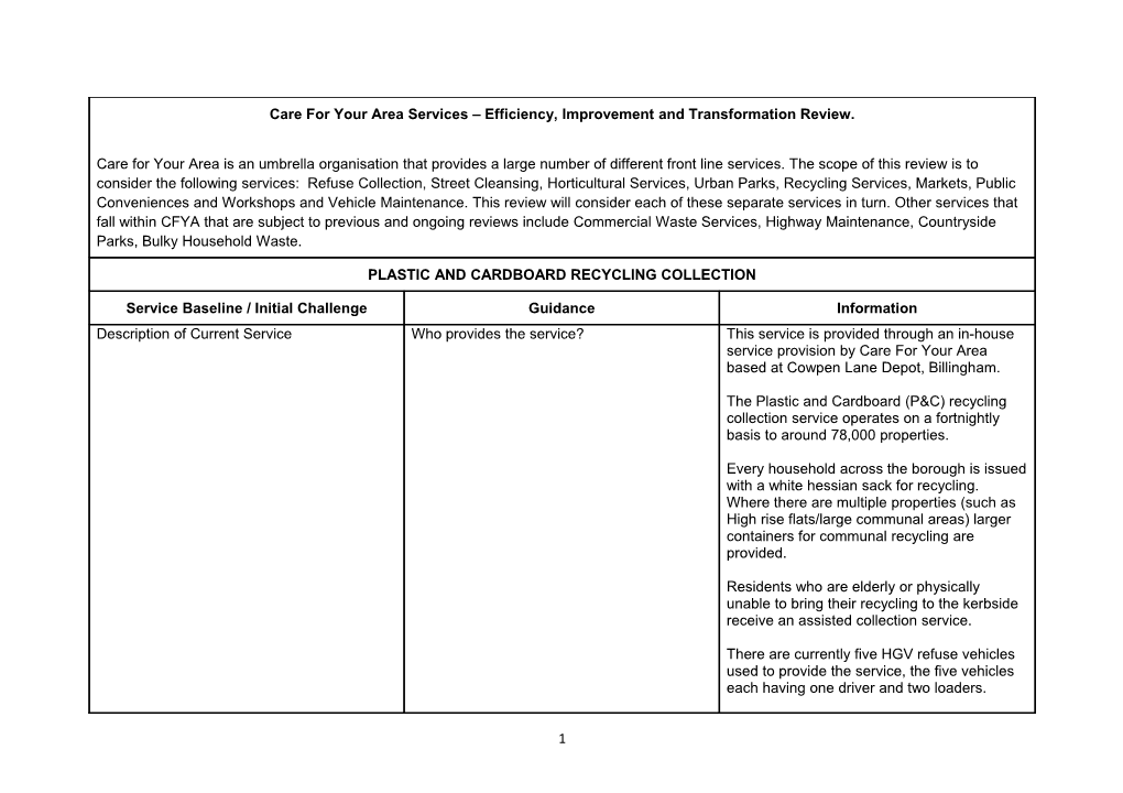 Service Position Statement