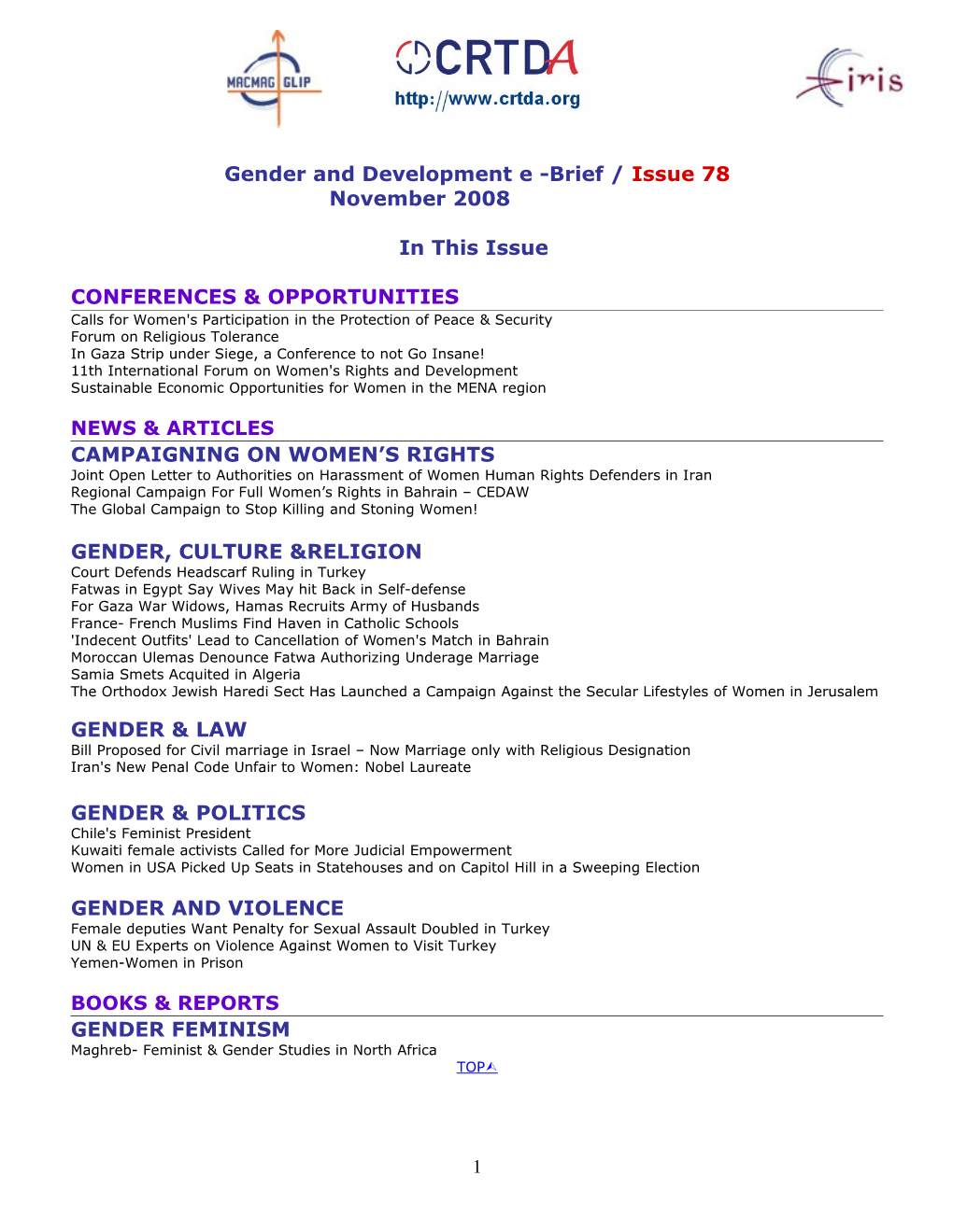 Gender and Development E -Brief / Issue 78