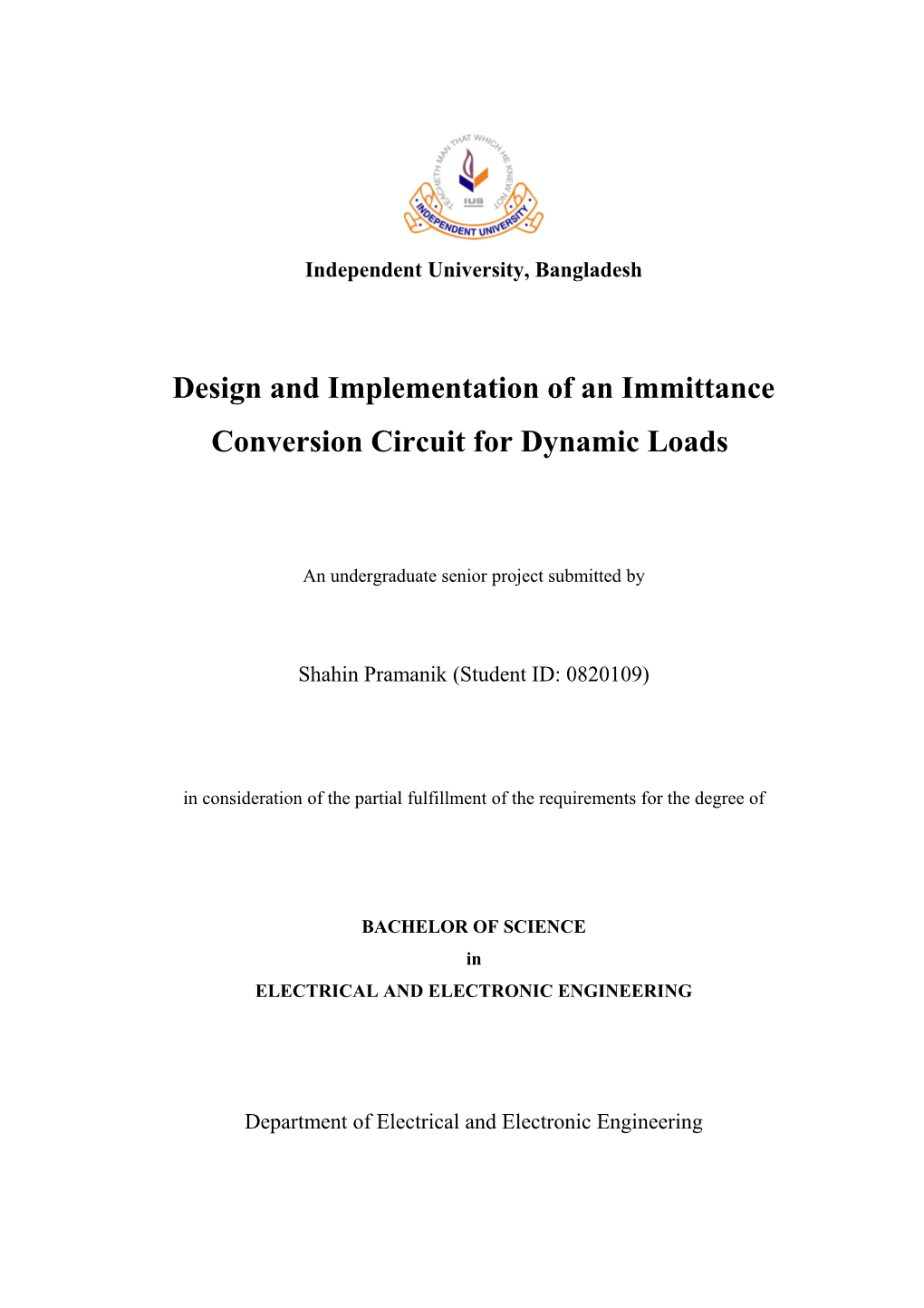 Study on Immittance Conversion Circuit