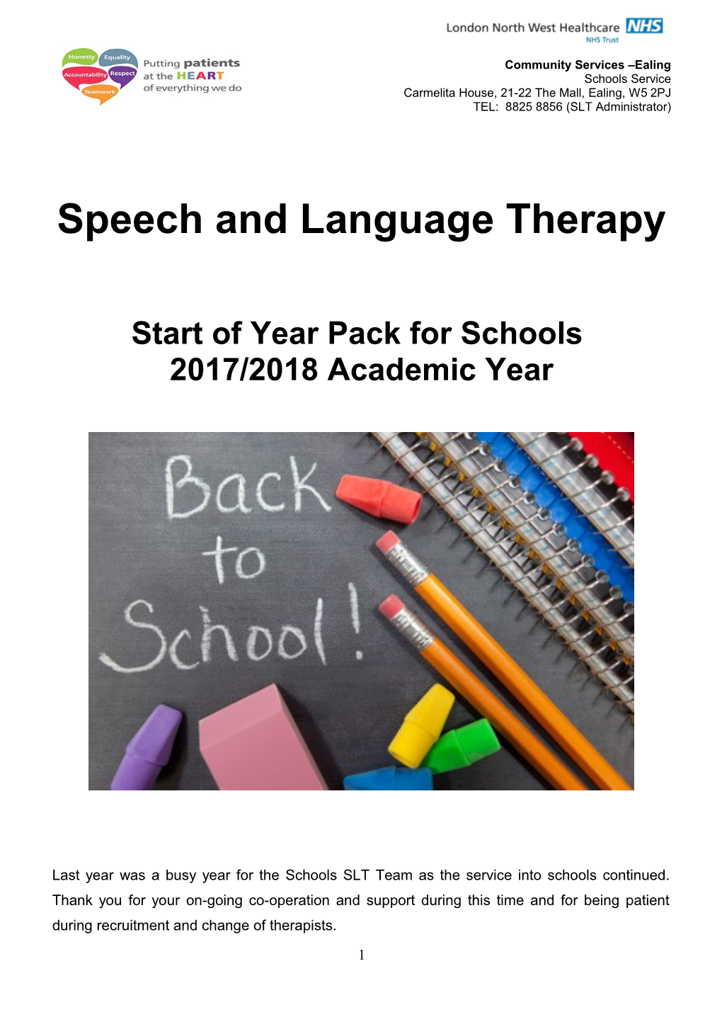 Speech and Language Therapy s1