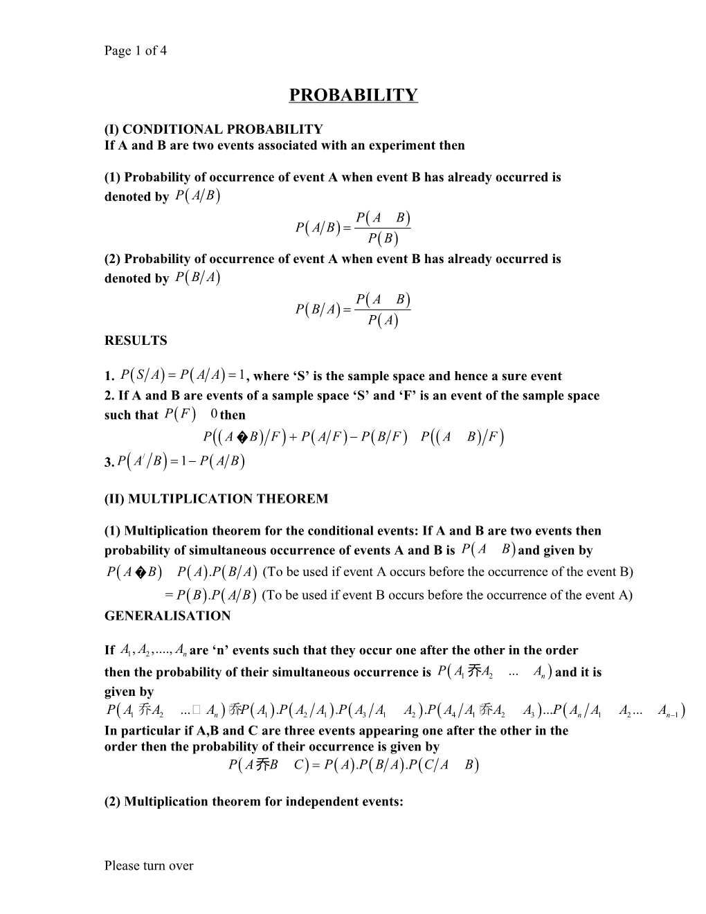 If a and B Are Two Events Associated with an Experiment Then