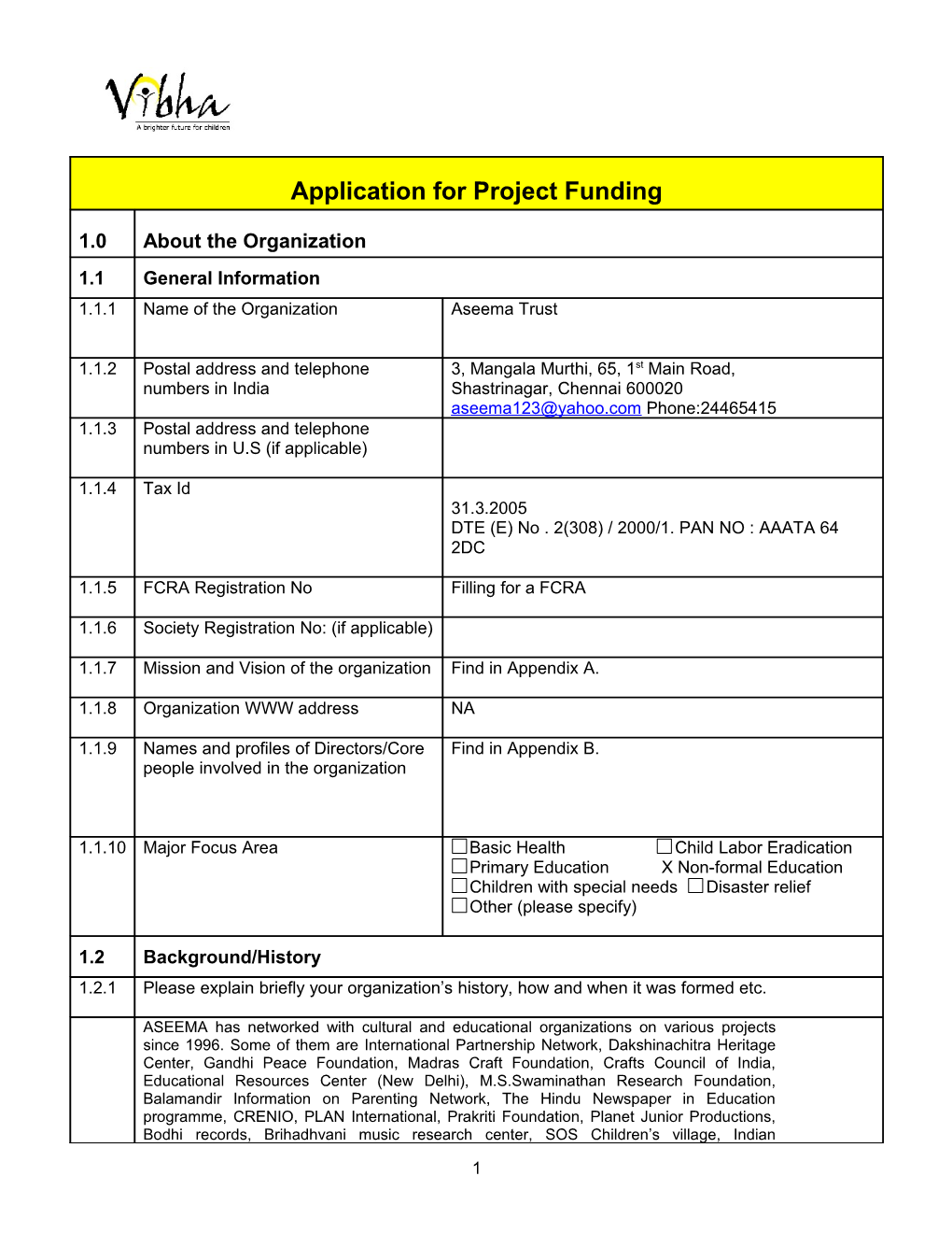 Application for Project Funding s8