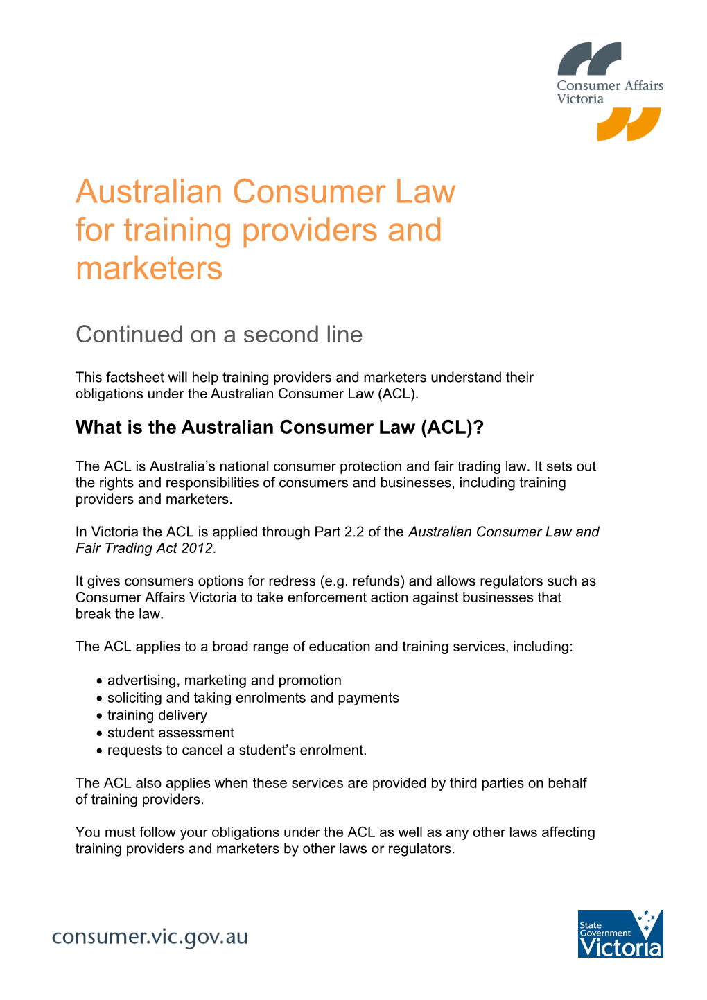 What Is the Australian Consumer Law (ACL)?