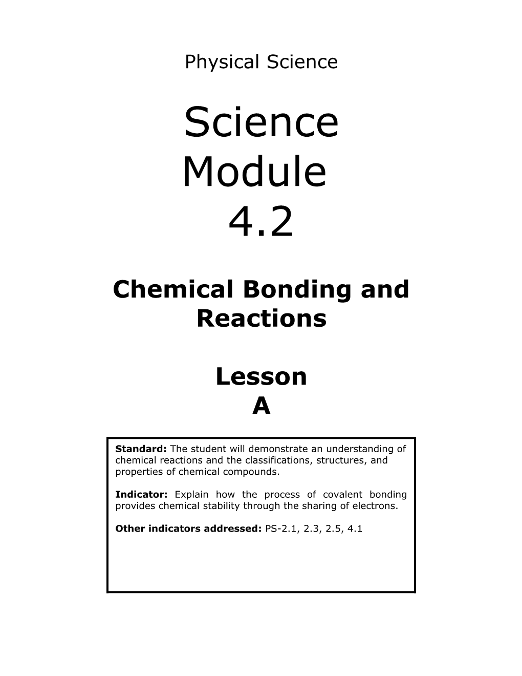 Chemical Bonding and Reactions