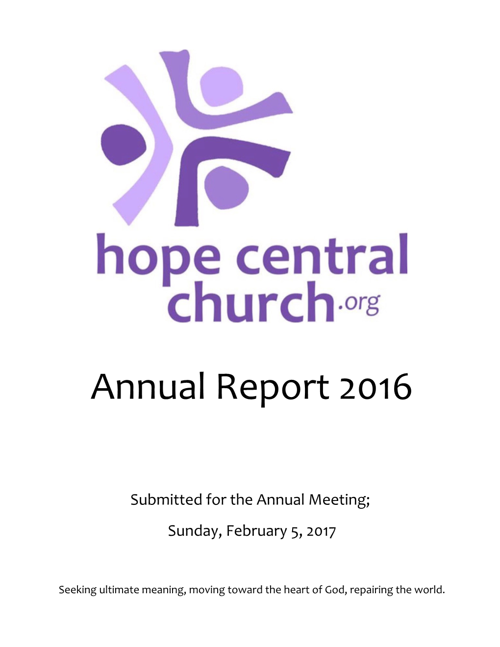 Hope Central Church 2015 Annual Report