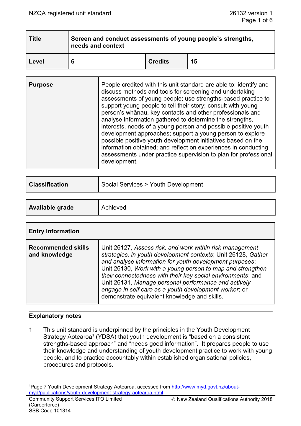 26132 Screen and Conduct Assessments of Young People S Strengths, Needs and Context