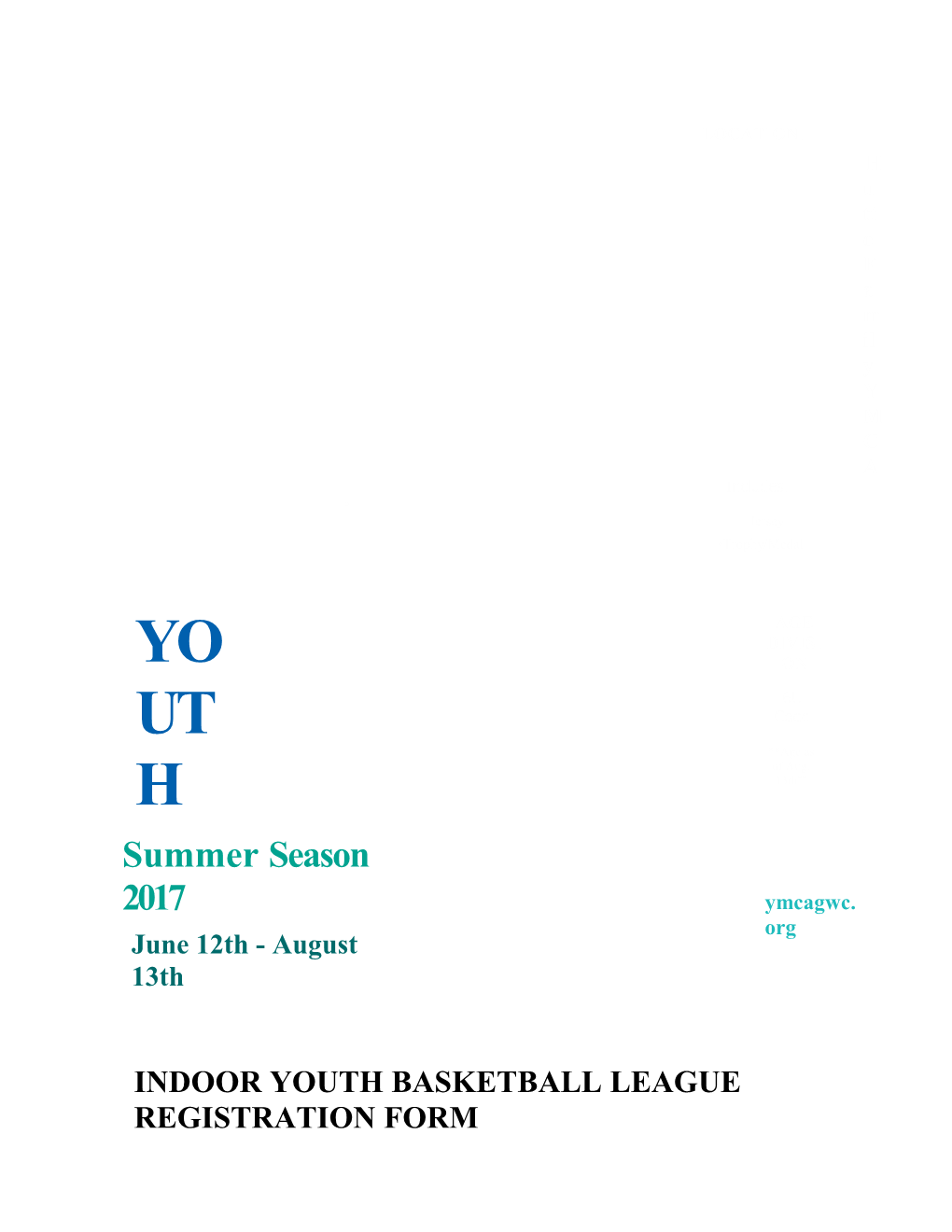 Indoor Youth Basketball League Registration Form