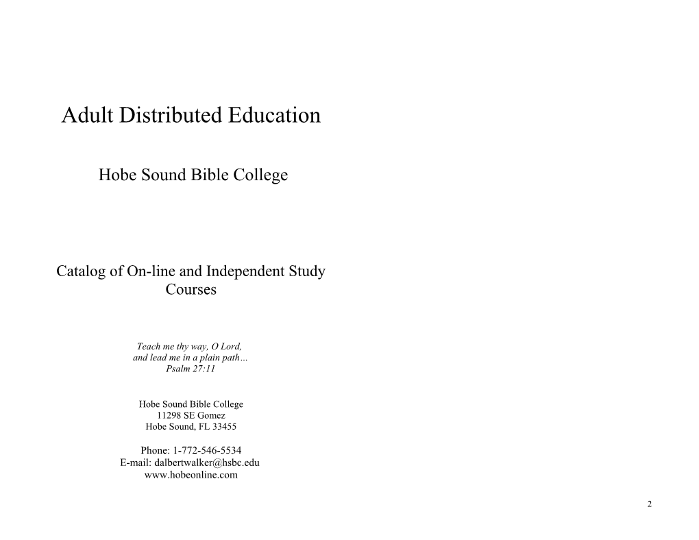 Adult Distributed Education