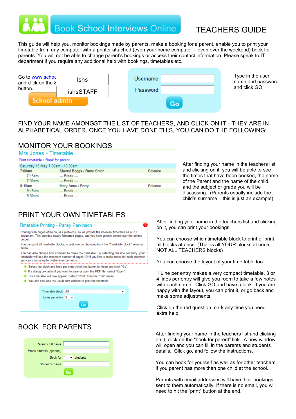 Parent Teacher Interviews