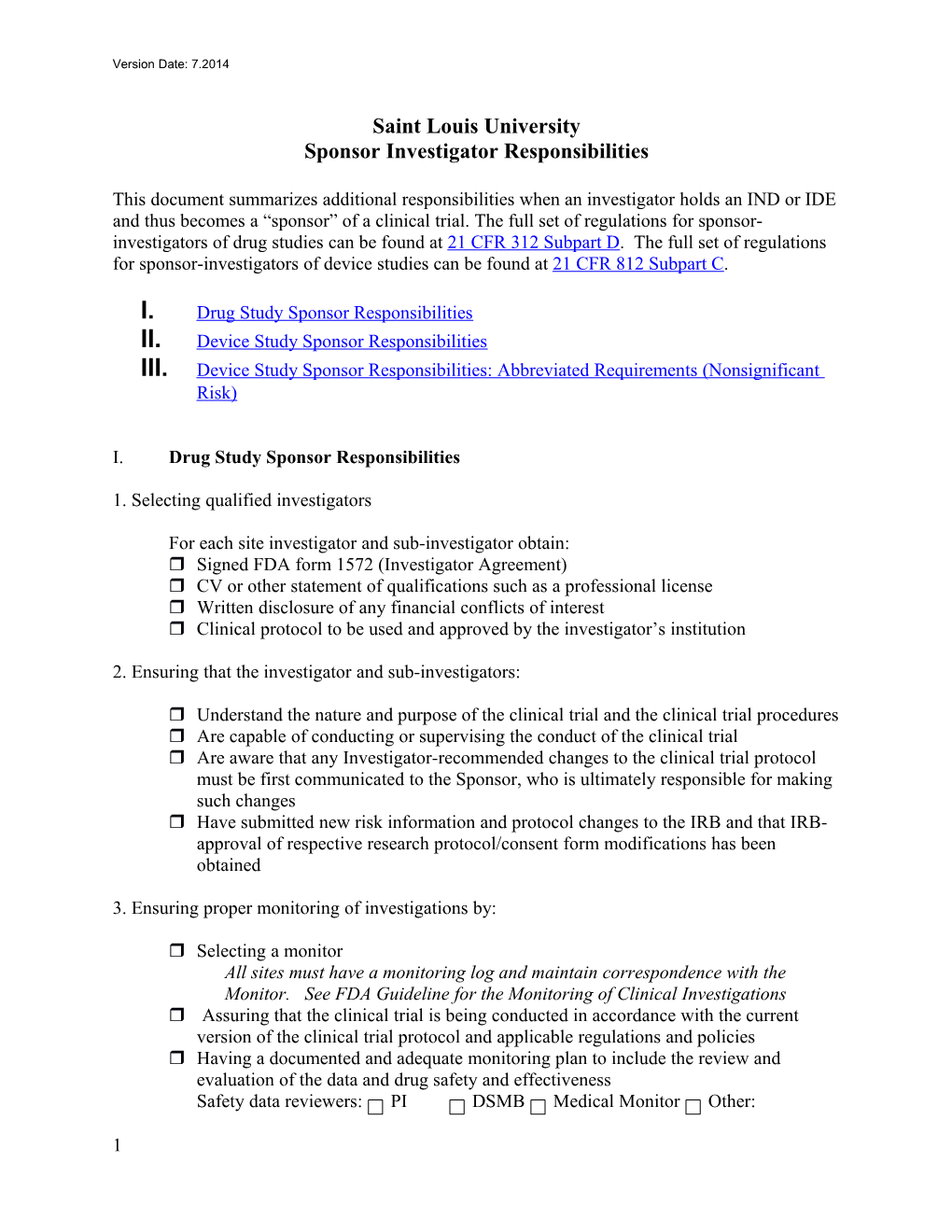 Investigational New Drug Applications: Sponsor and Investigator Responsibilities