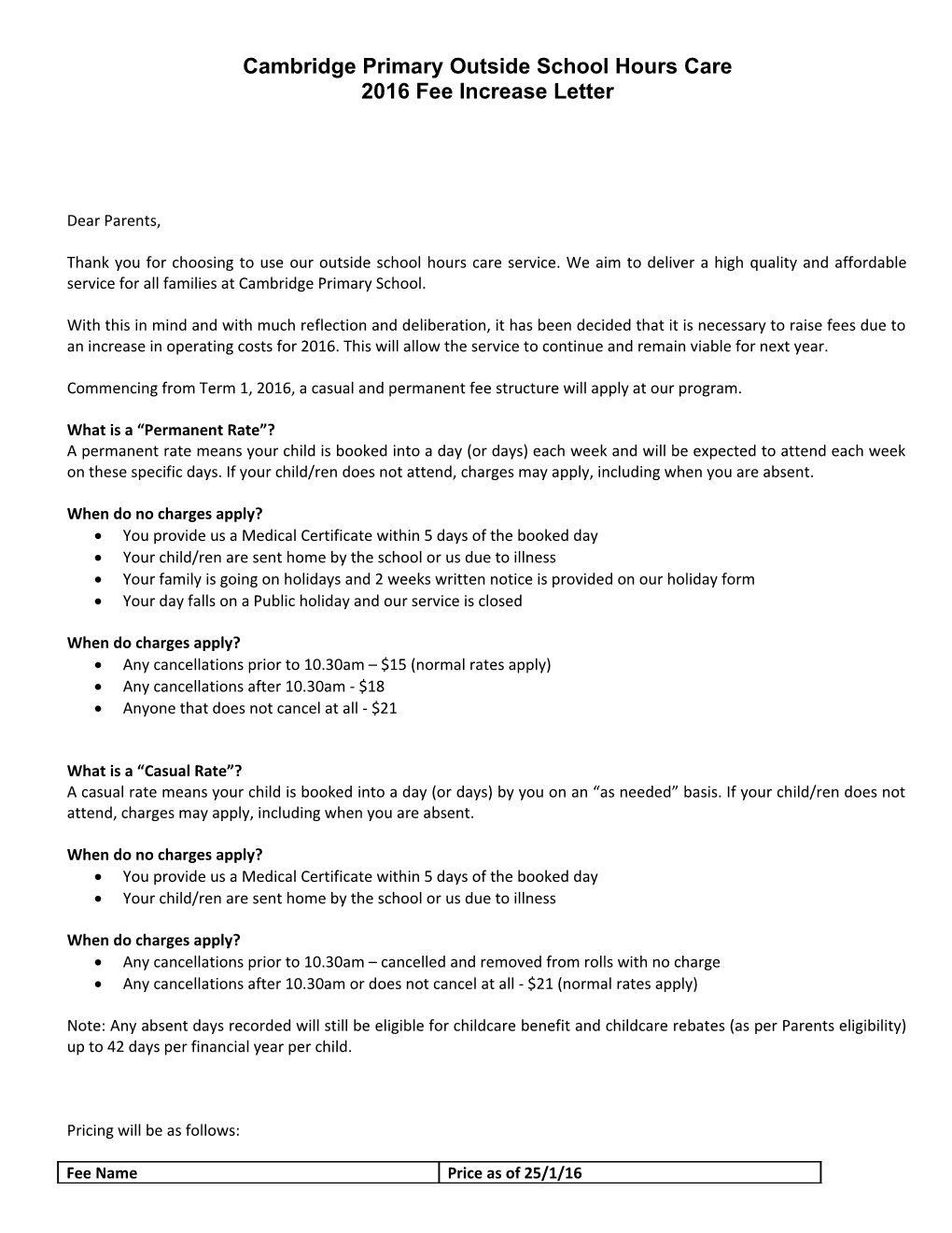 Cambridge Primary Outside School Hours Care