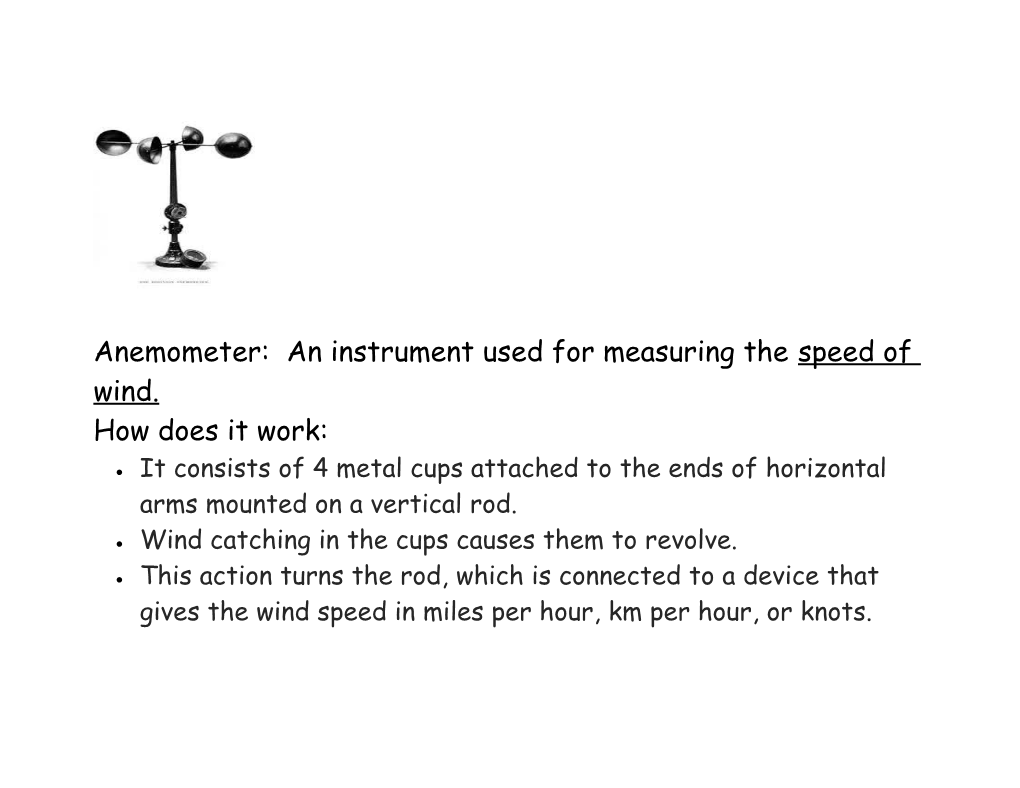 Anemometer: an Instrument Used for Measuring the Speed of Wind