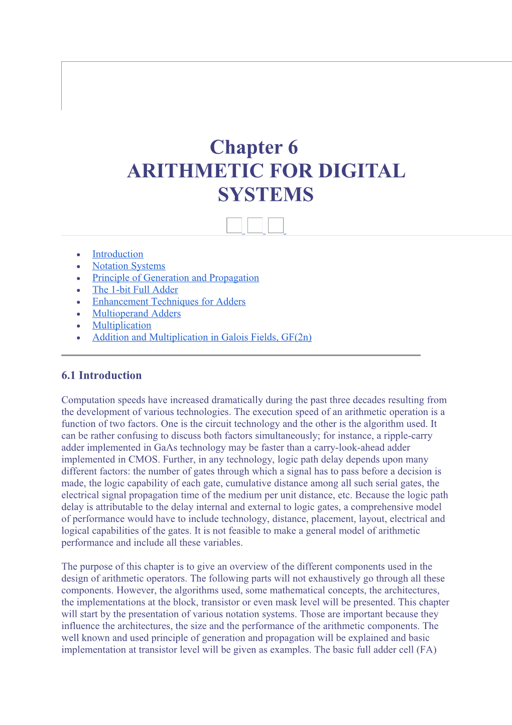 Design of VLSI Systems