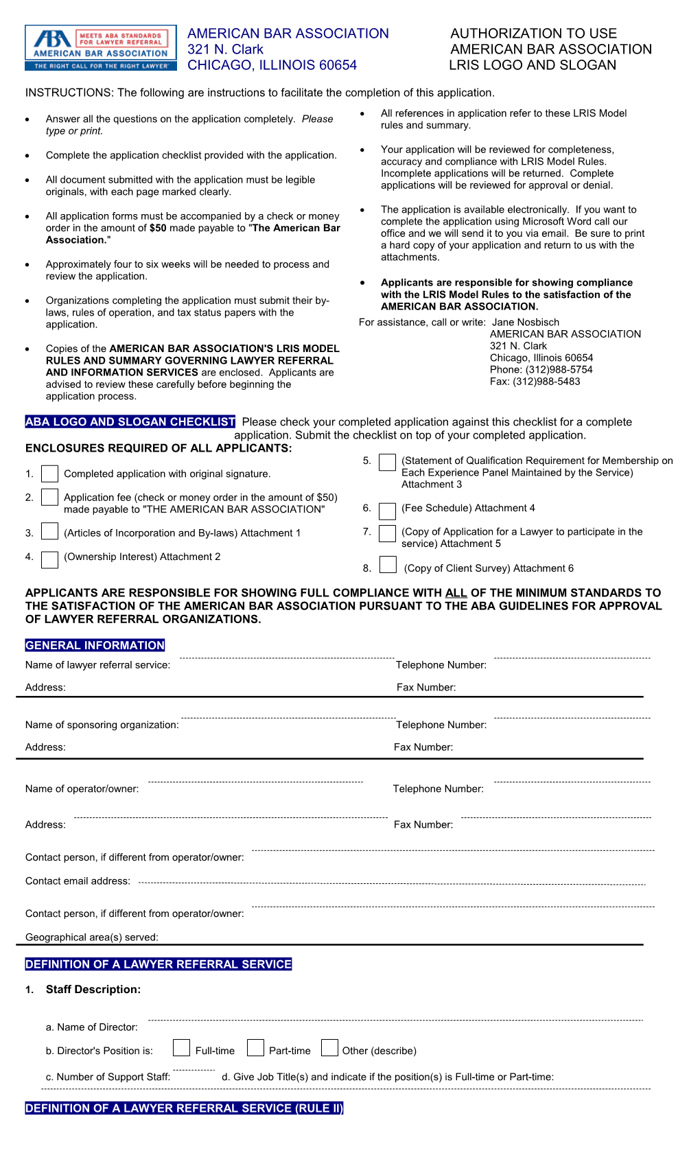 ABA LRIS Logo Approval Application Form