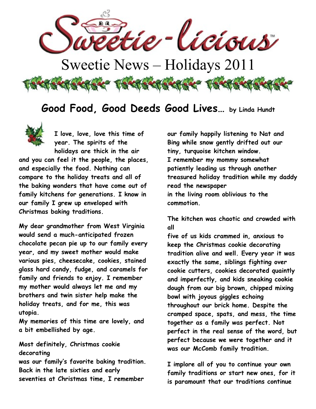 Sweetie News Holidays 2011