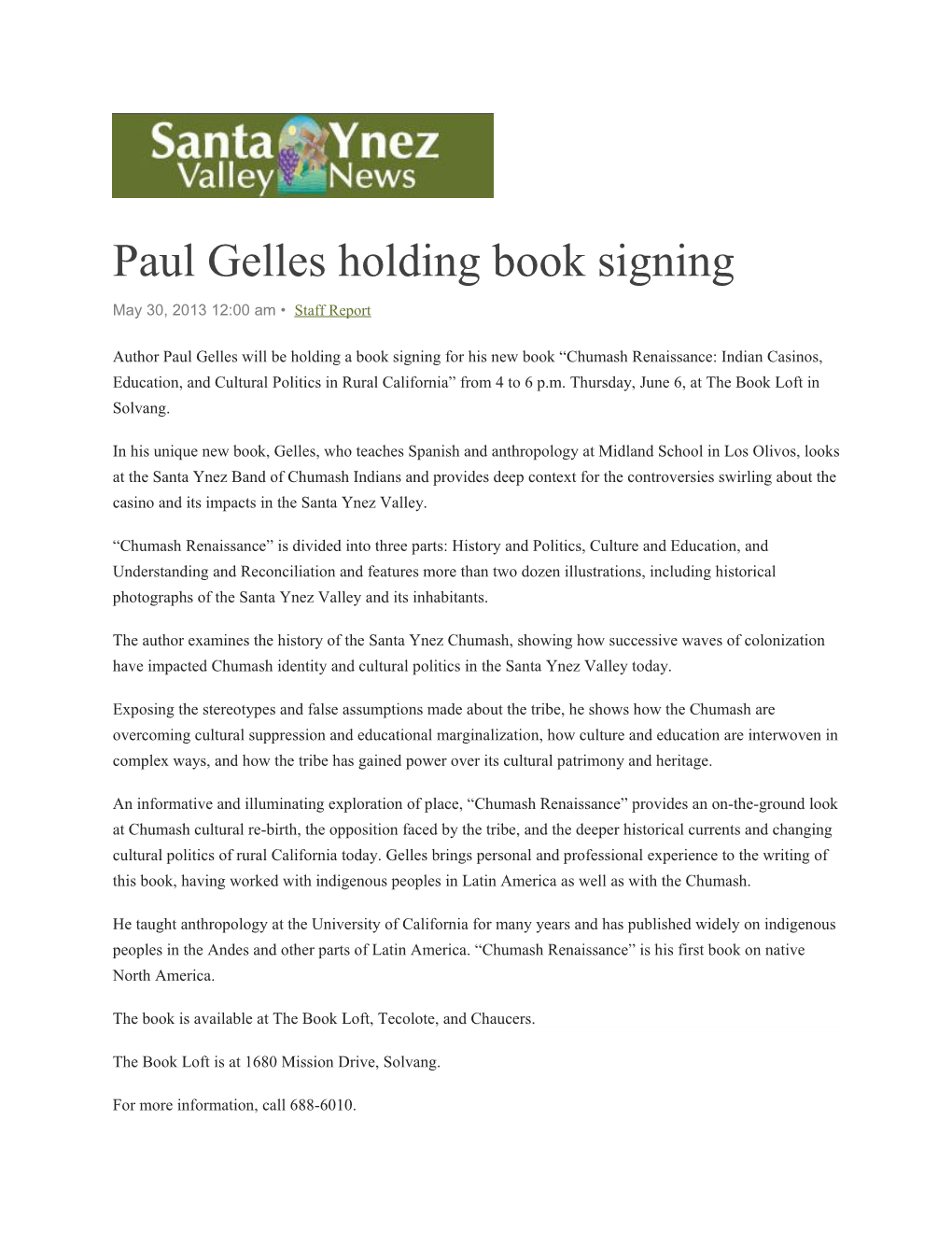 Paul Gelles Holding Book Signing