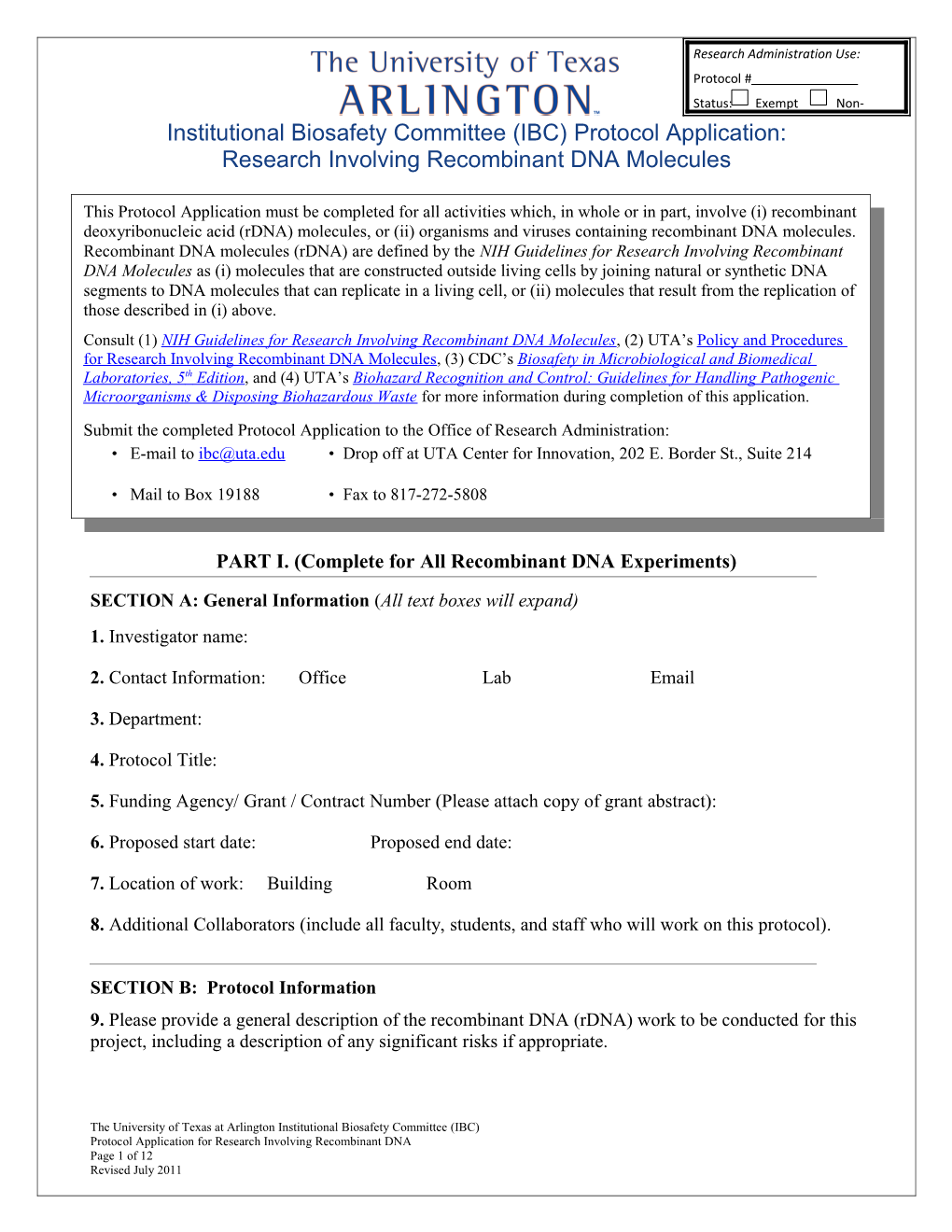 Institutional Biosafety Committee