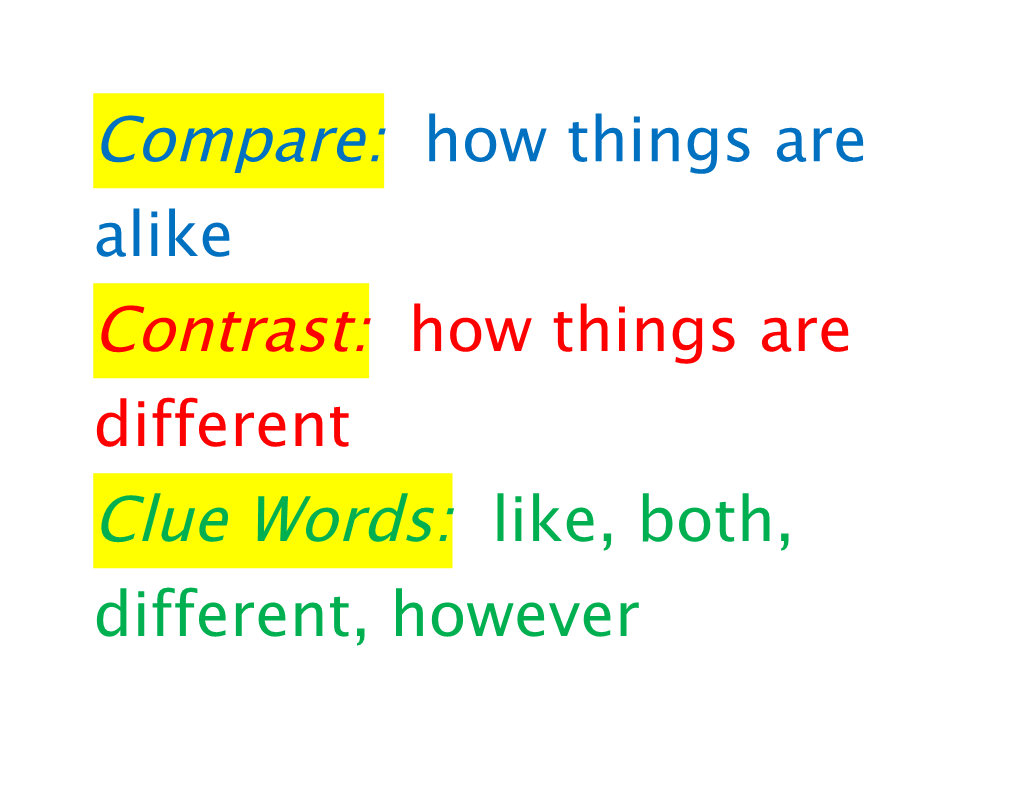 Compare: How Things Are Alike