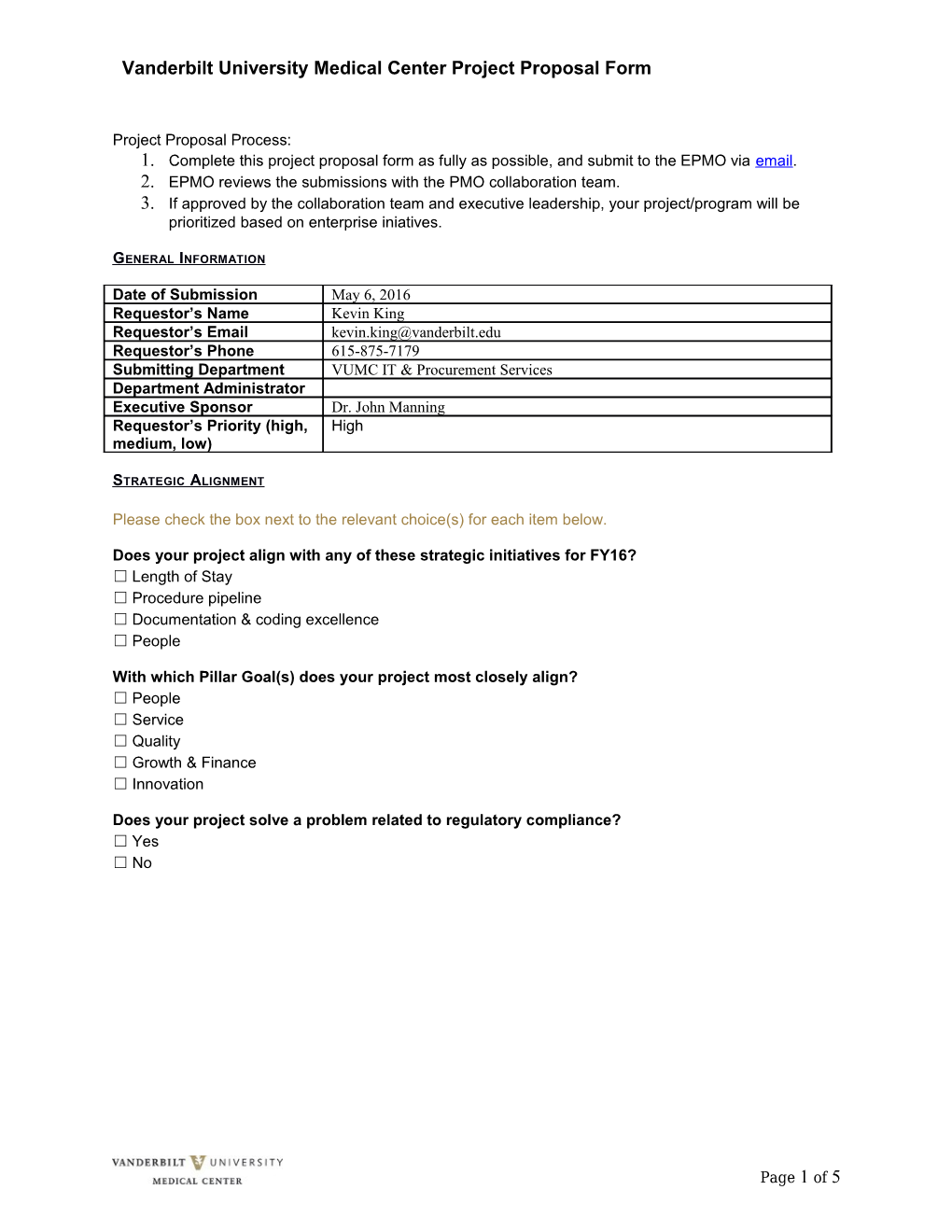 URMC IT Project Proposal Template