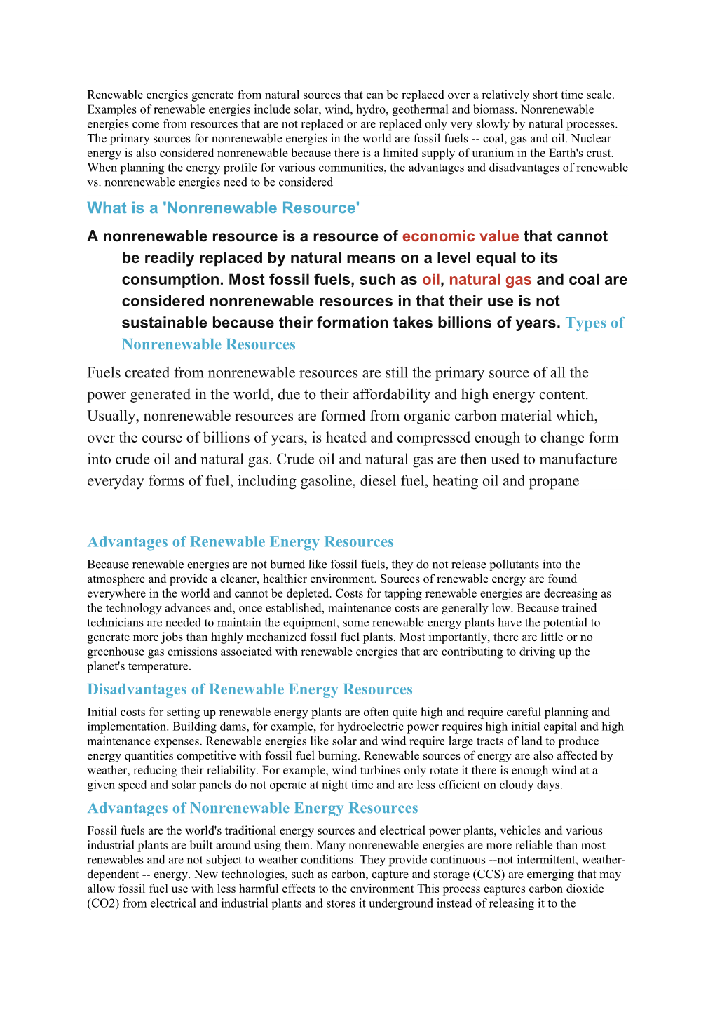 What Is a 'Nonrenewable Resource'