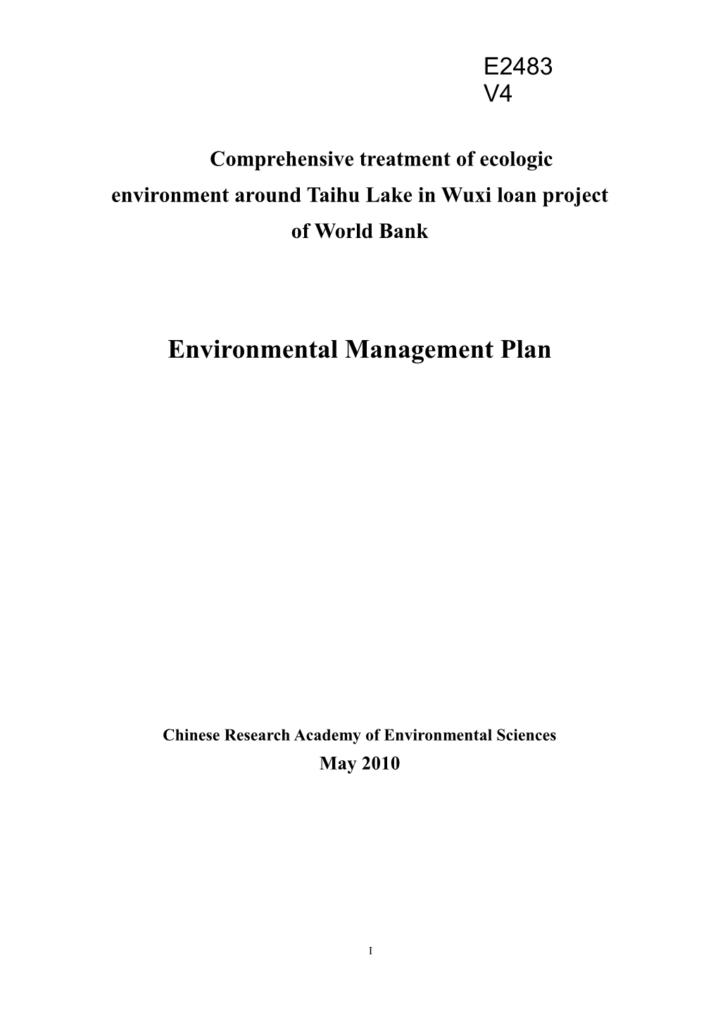 3 Environmental Management Plan