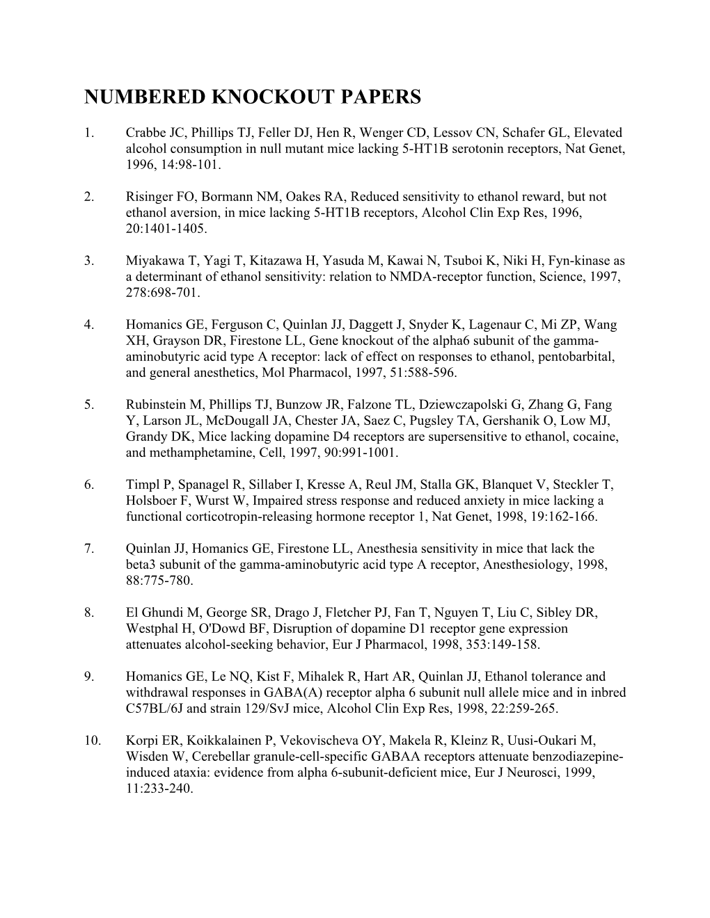 Numbered Knockout Papers
