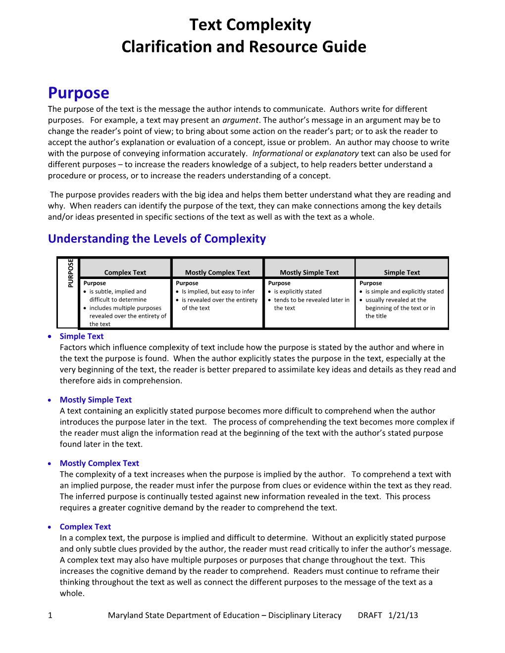 Understanding the Levels of Complexity