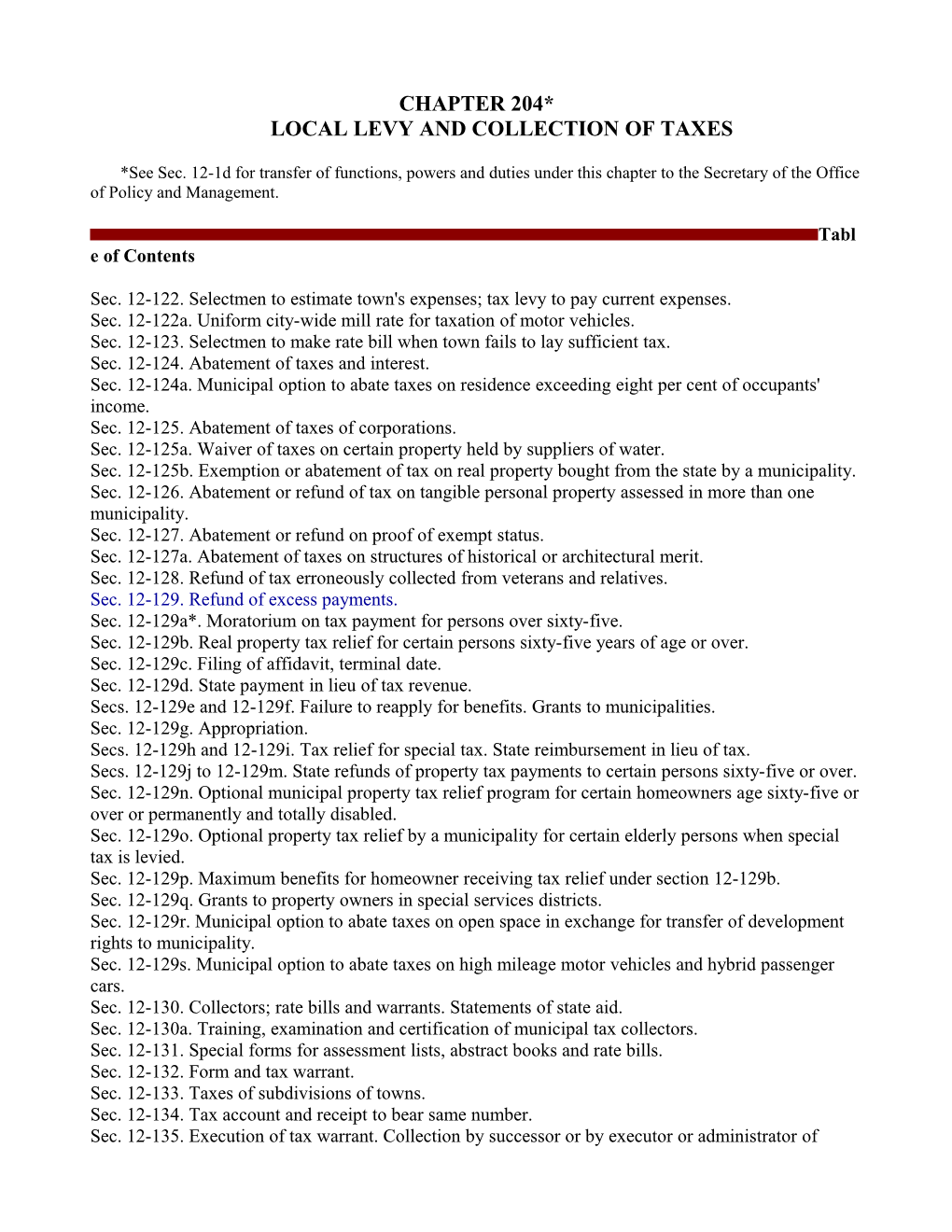 Chapter 204*Local Levy and Collection of Taxes