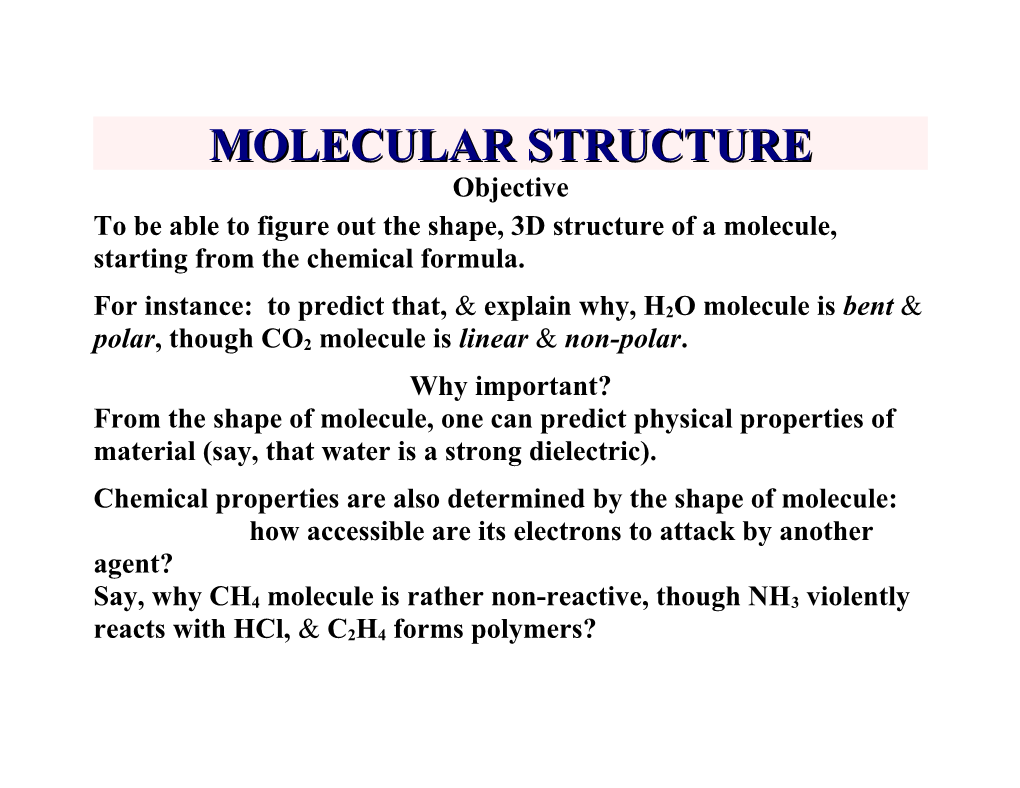 Lect 12 3D Molecular Structure