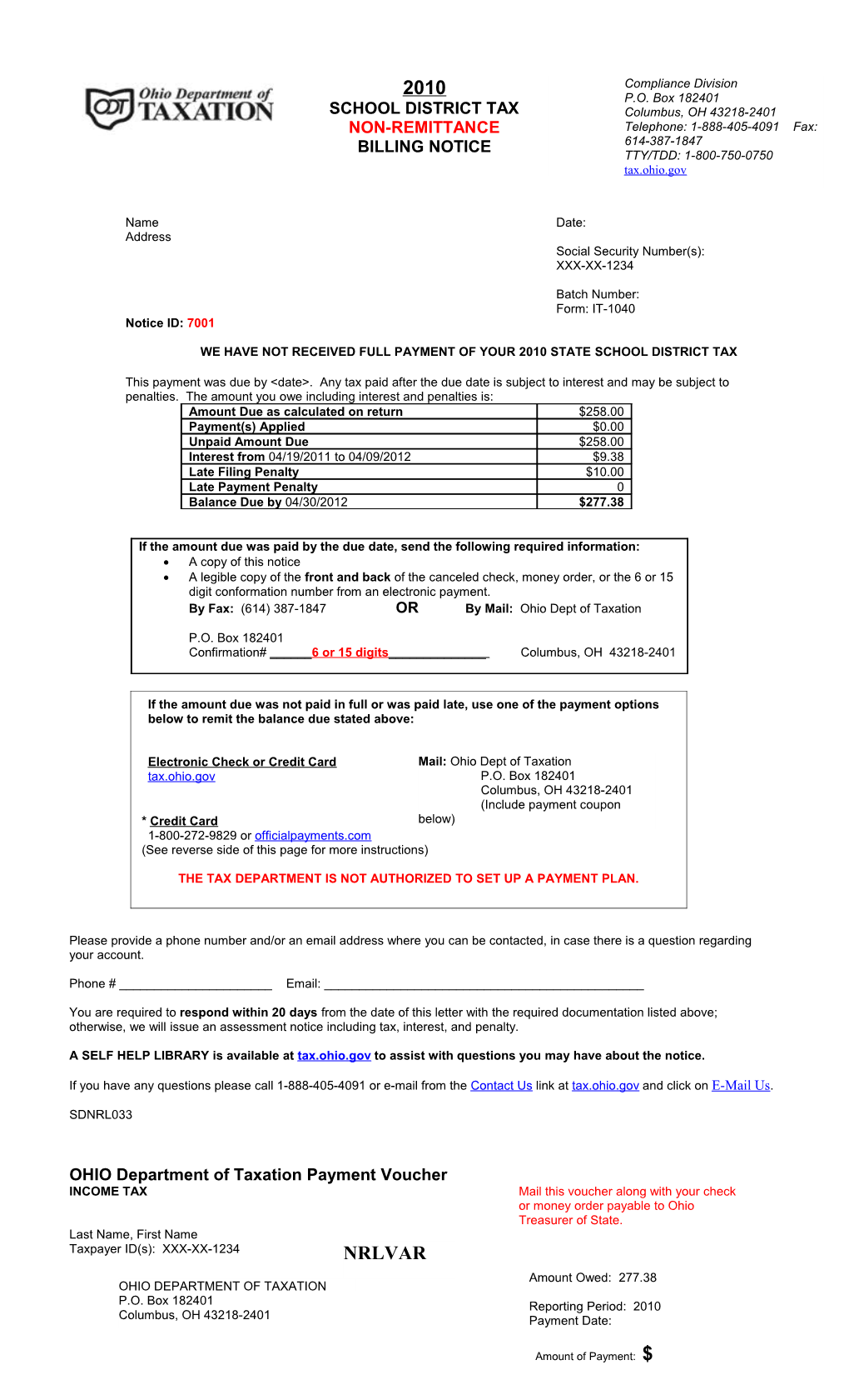 Personal Income Tax Notice Facts