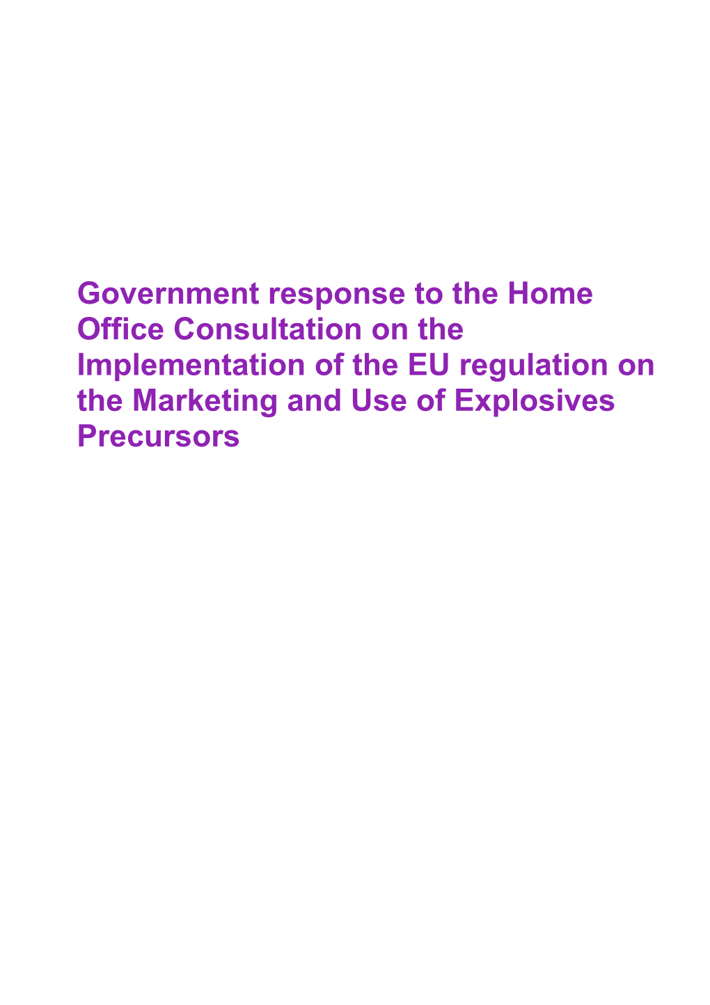 Response to EPR Consultation