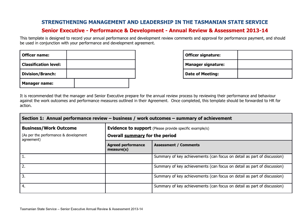 Mid-Cycle Performance Review Template