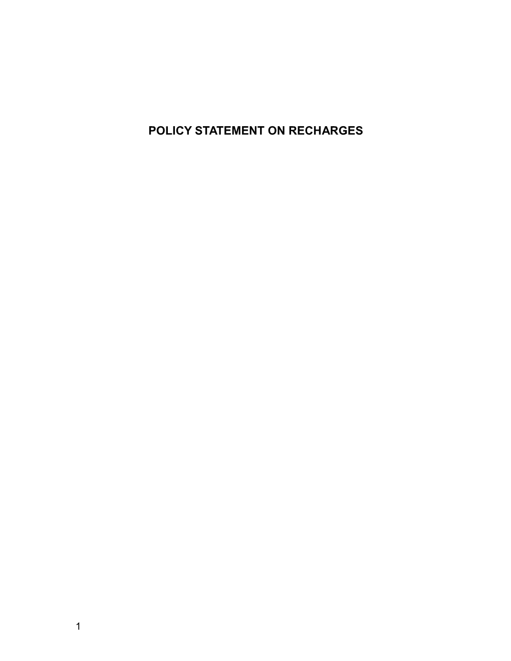 Policy Statement on Rechargeable Repairs and Expenses