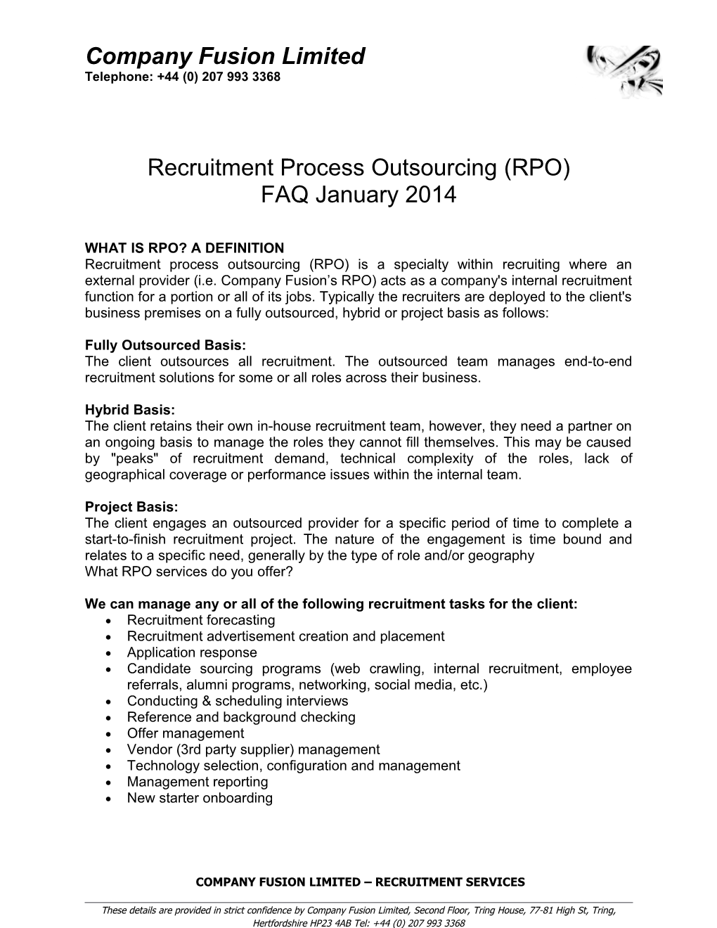 Recruitment Process Outsourcing (RPO)