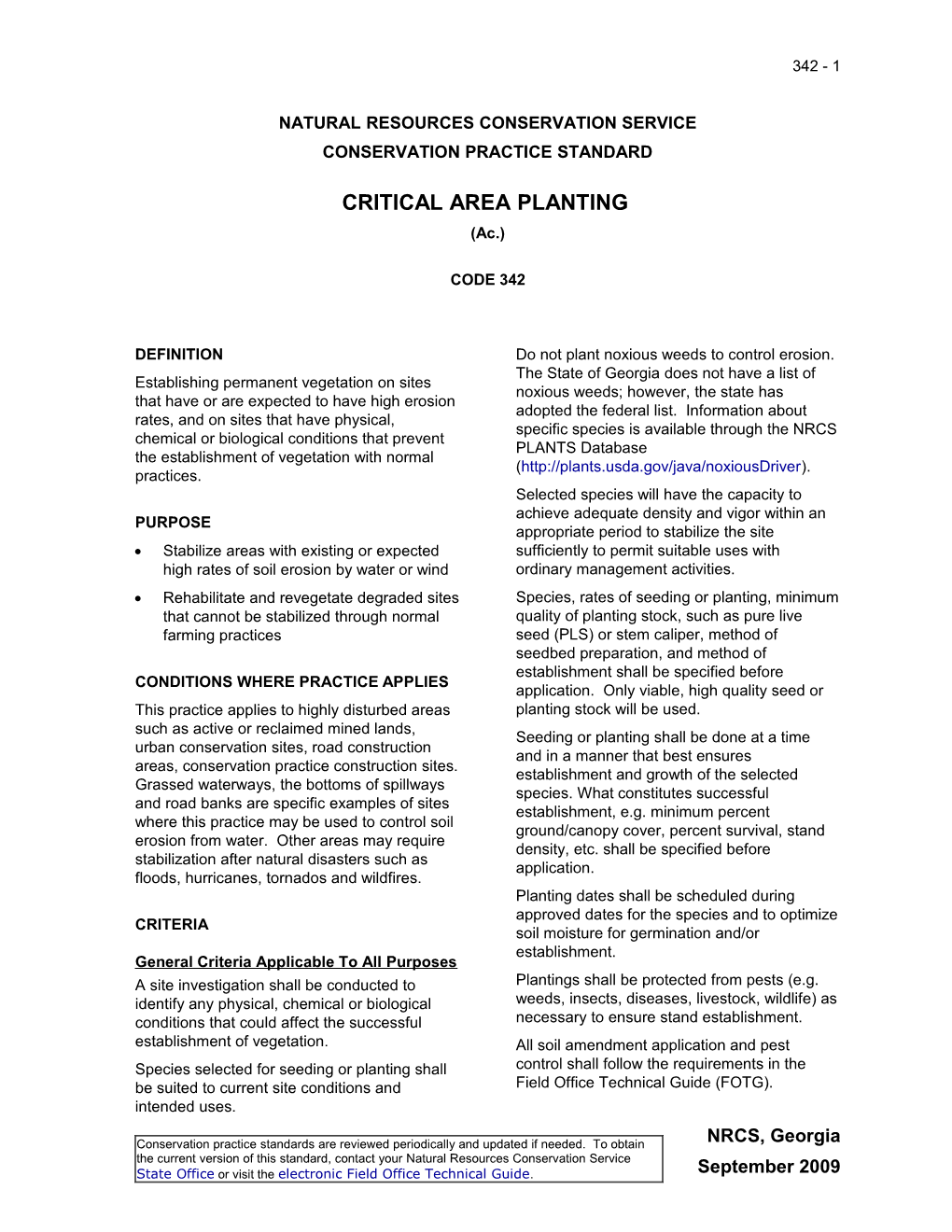 Critical Area Planting 342 s2