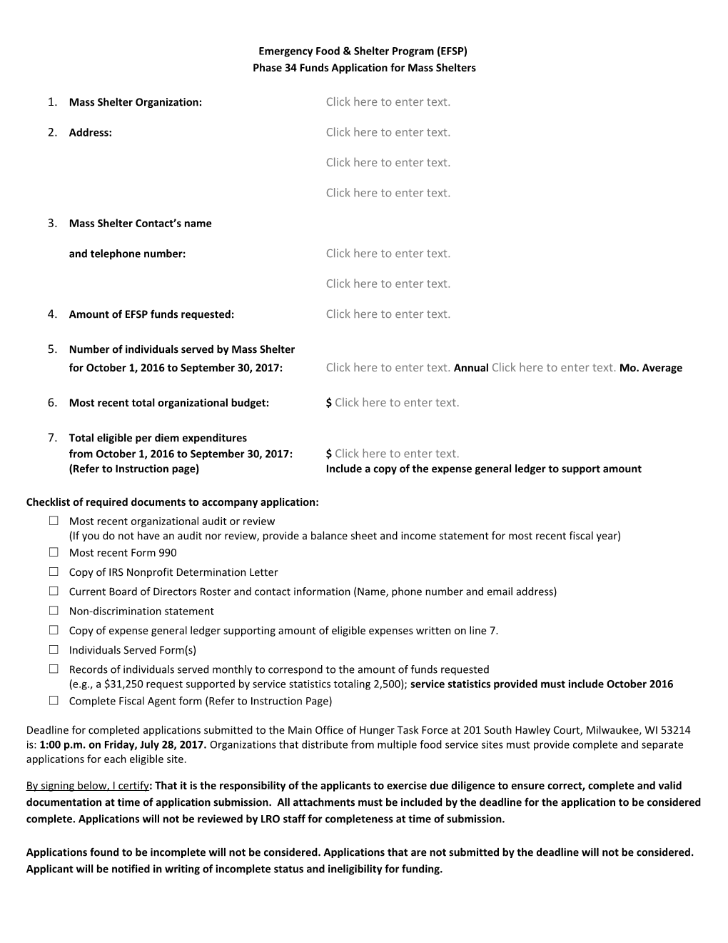 Emergency Food & Shelter Program (EFSP)