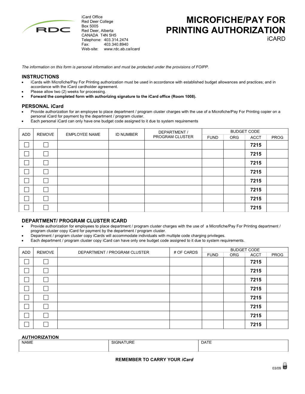 Microfiche-Pay for Printing Authorization