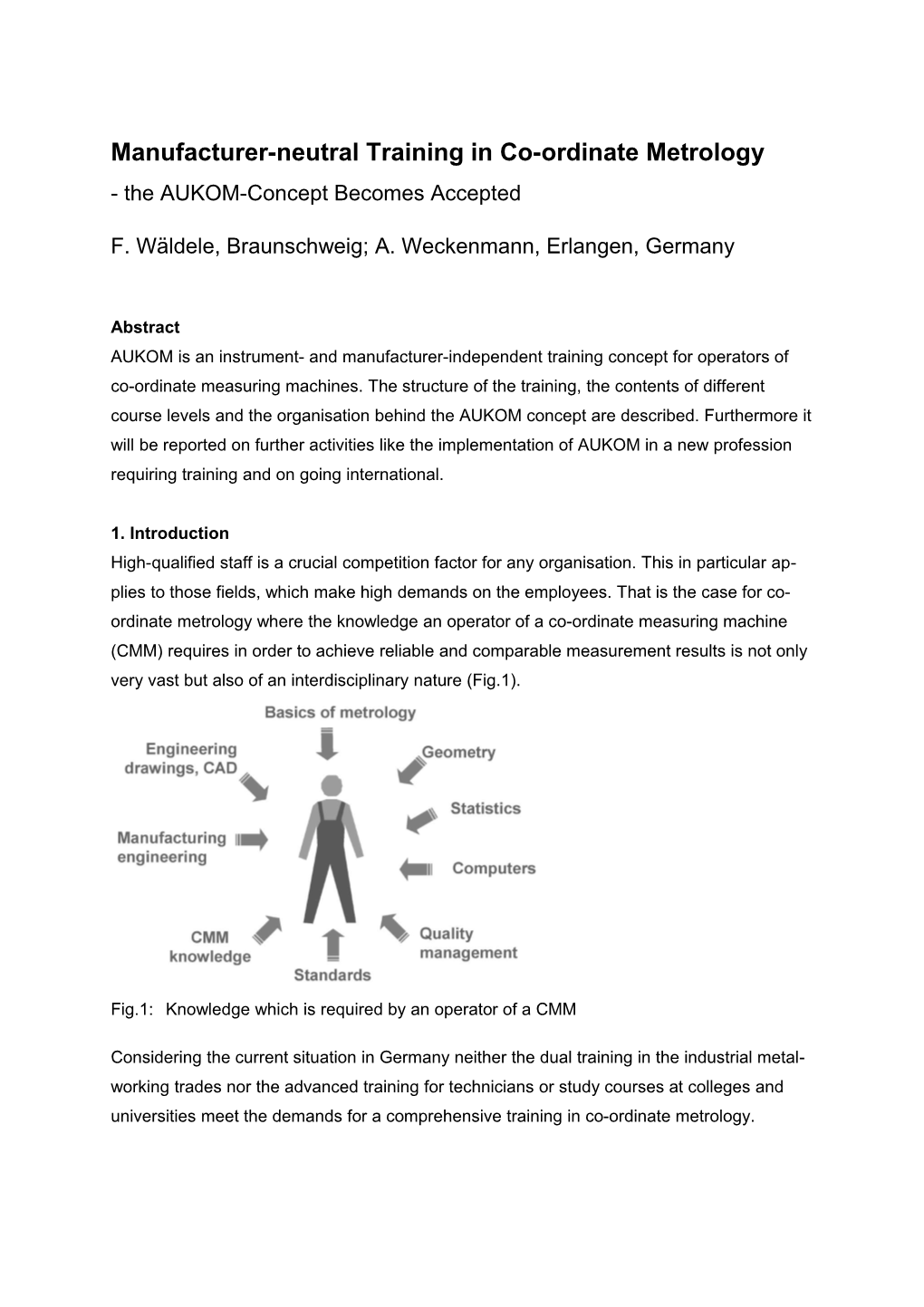 Manufacturer-Neutral Training in Co-Ordinate Metrology