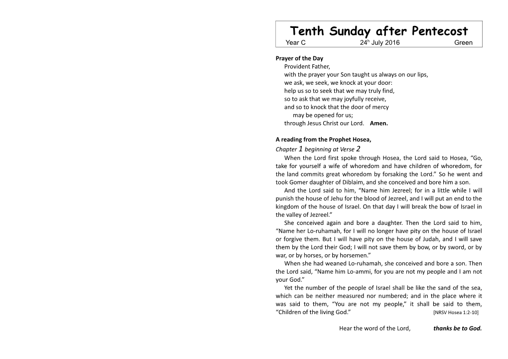 Twentieth Sunday After Pentecost s2