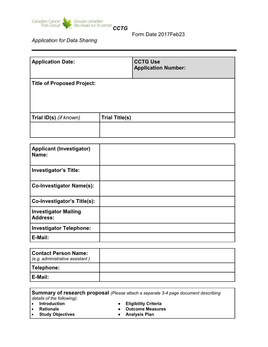 Application for Data Sharing