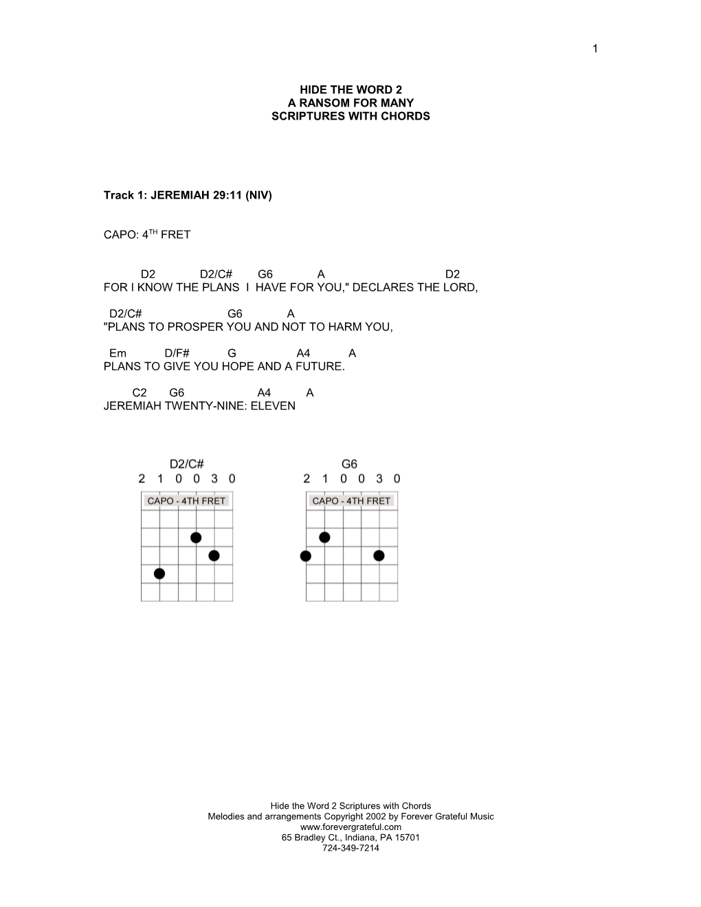 Hide the Word 2: a Ransom for Many Scripture with Chords