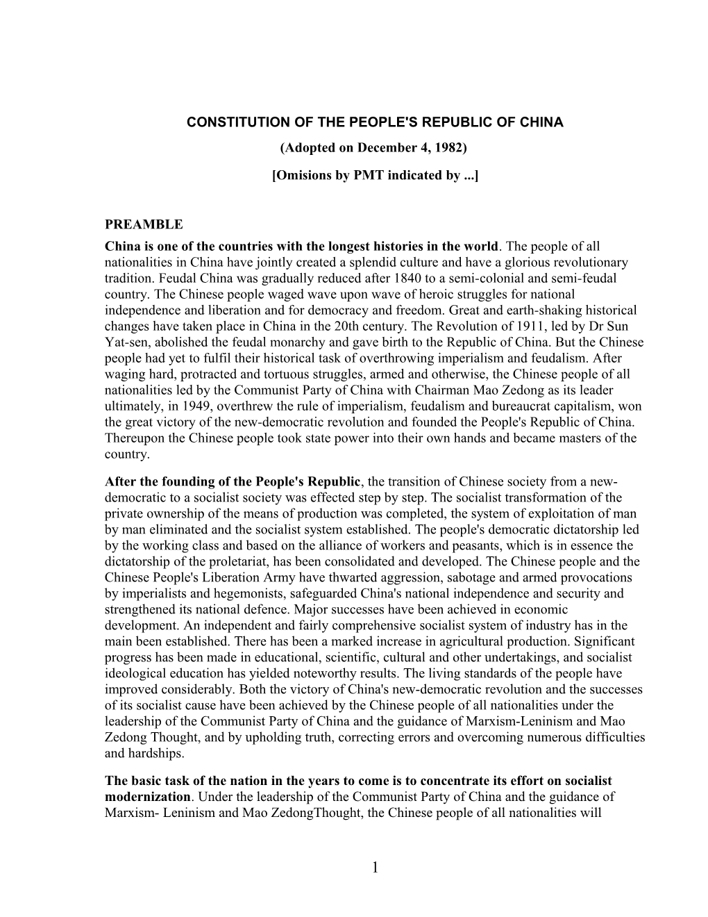 Constitution of the People's Republic of China