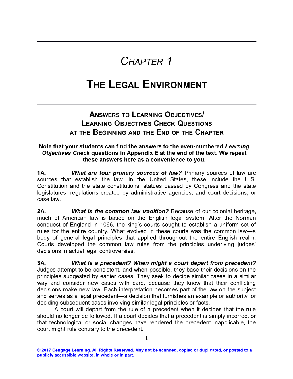 Chapter 1: the Legal Environment 3