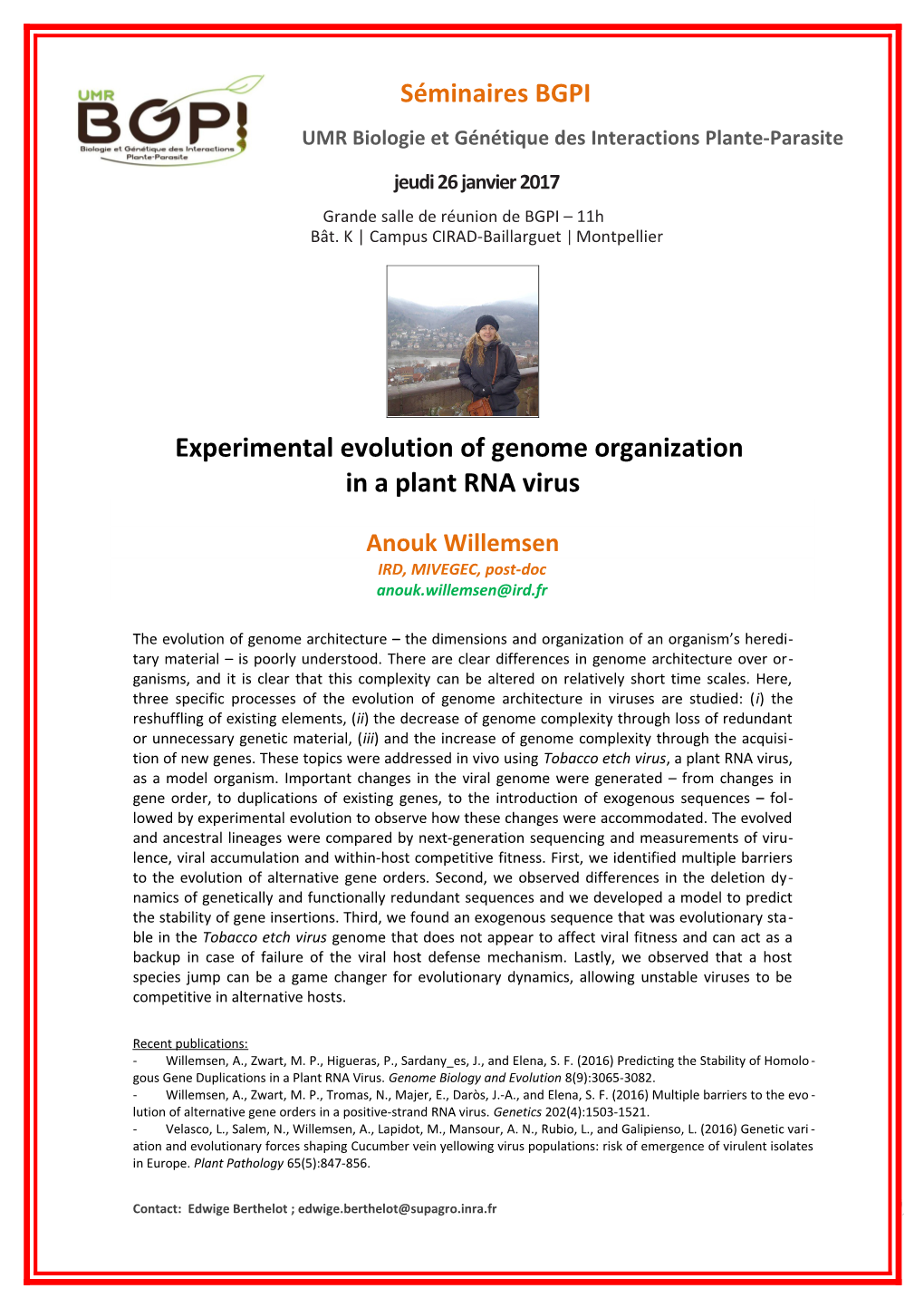 Experimental Evolution of Genome Organization