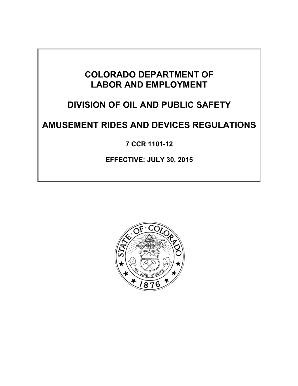 Colorado Department Of