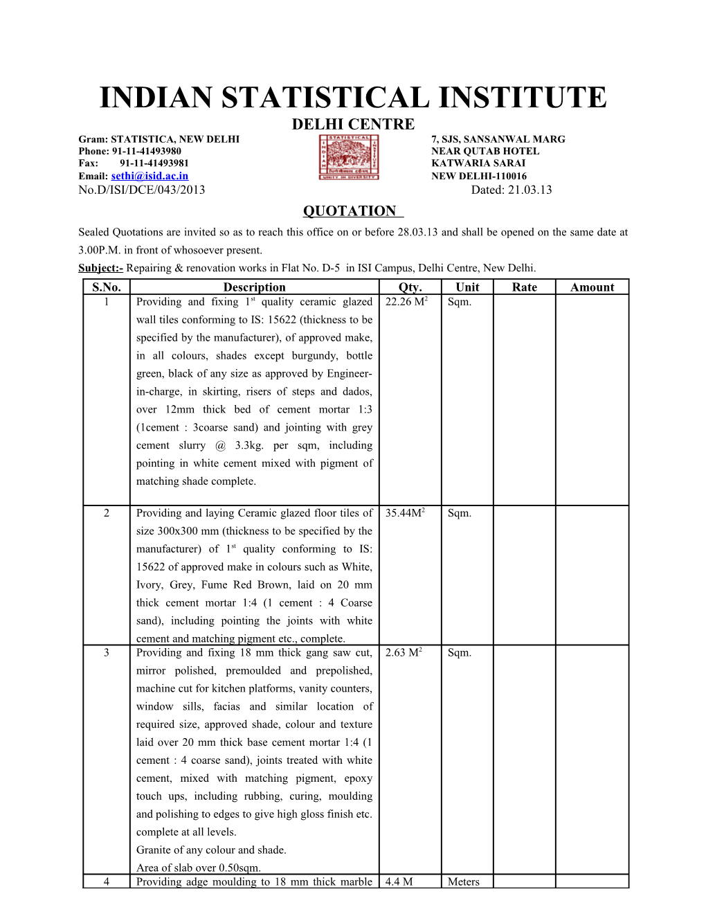 Indian Statistical Institute